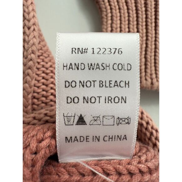 b.original by Shoe Fly Women's Pink Cropped Oversized Pullover Sweater Size S - Picture 5 of 10